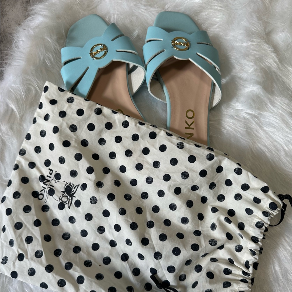 Pinko turquoise blue slide